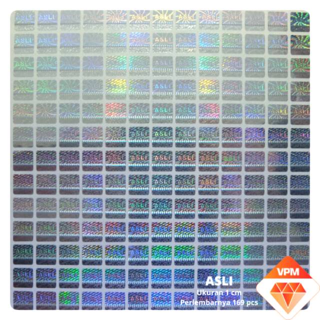 

Stiker hologram asli 1cm sebanyak 7 lembar