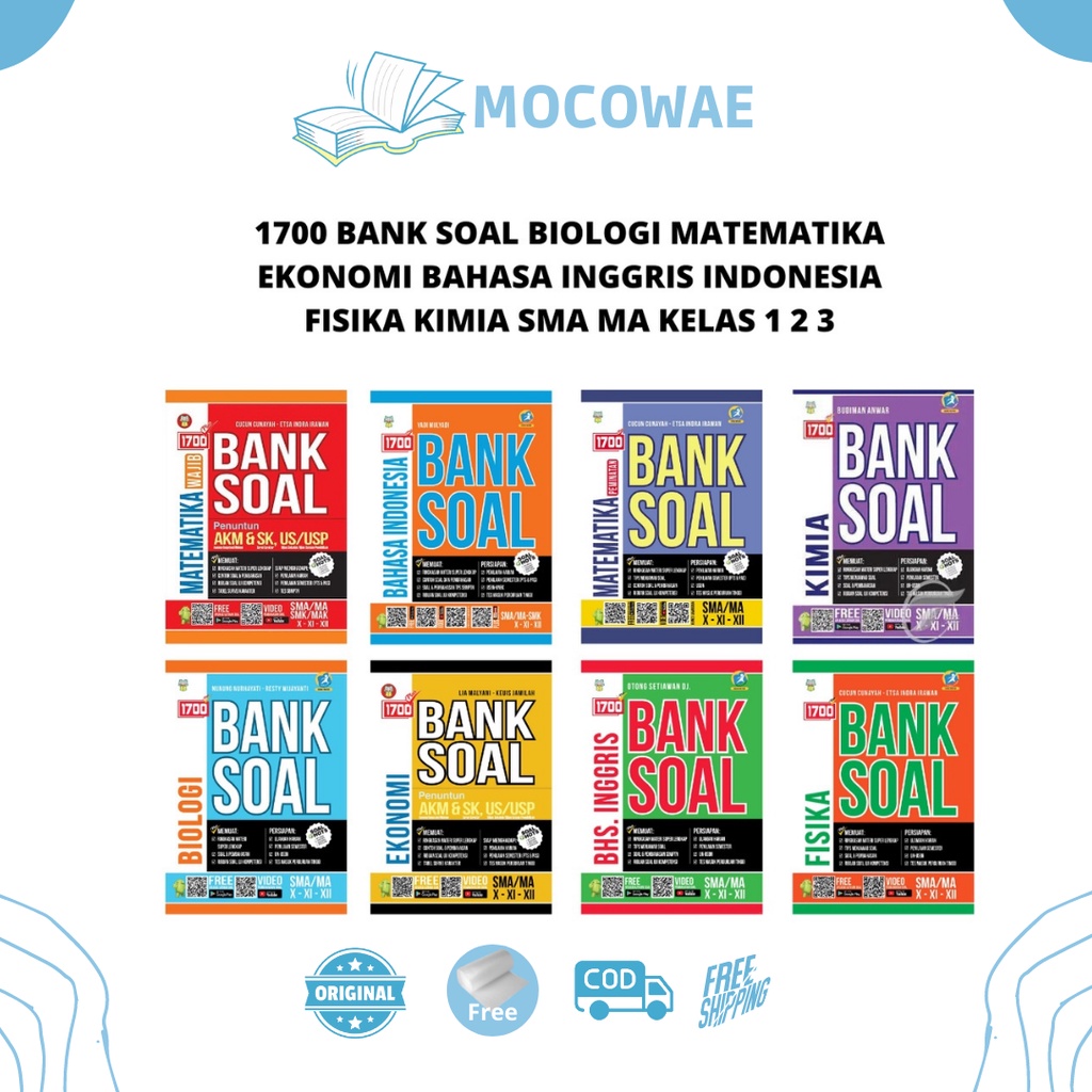 BUKU LATIHAN SOAL DAN RUMUS SMA 1700 BANK SOAL BIOLOGI MATEMATIKA EKONOMI BAHASA INGGRIS INDONESIA F