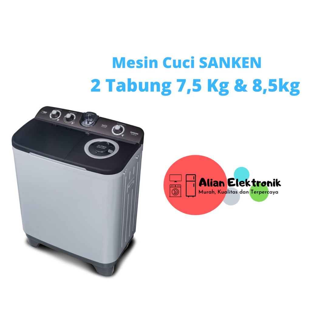 Mesin Cuci 2 Tabung Sanken TW-8827AS dan 9927AS Free Ongkir Depok