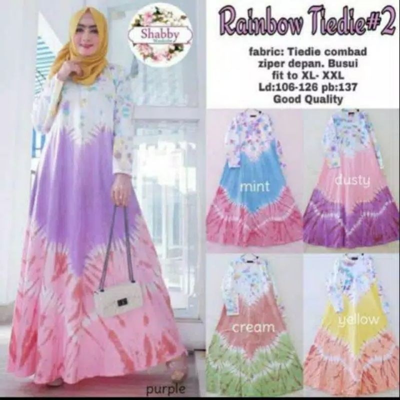 Gamis Rainbow Tie Dye#2 | Gamis Bumil | Daster Lengan Panjang | Daster Murah