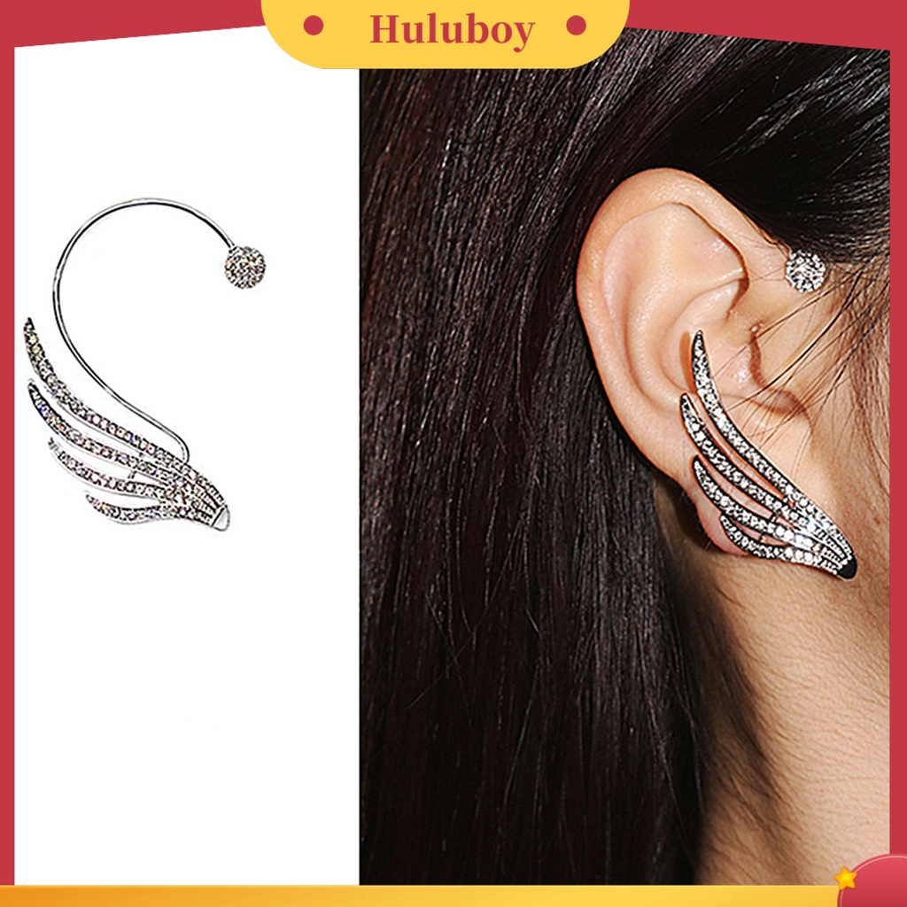 Hu Hu Hu Hu Hu Alat Bantu Pasang Kacamata♡ 1 Pc Anting Tusuk Model Sayap Malaikat Bahan Alloyberlian Imitasi Mewah Romantis Untuk Wanitapesta
