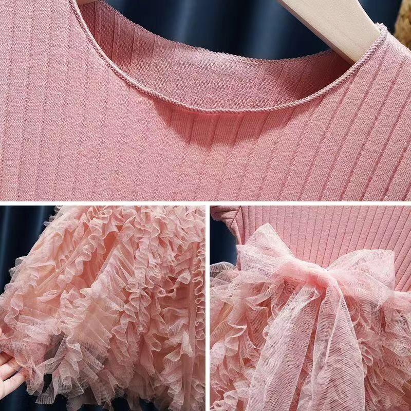 HappyOliver DRESS WINTER RIBB EBV Baju Dress Anak Perempuan Import/Dress Bayi Perempuan/Gaun Bayi Perempuan/Dress Pesta/Dress Bayi