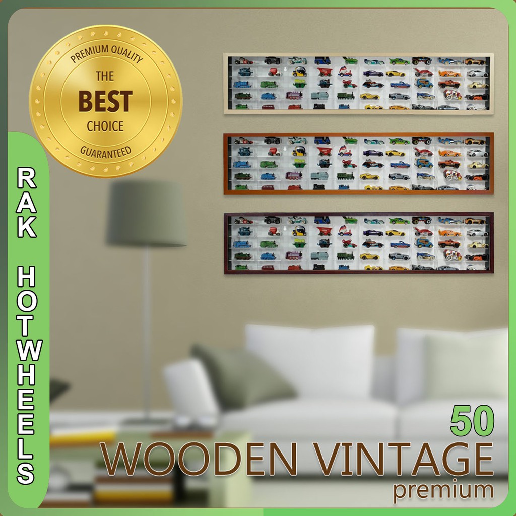 Rak Hotwheels Wooden Landscape isi 50 Bahan Acrylic/Akrilik Skala 1:64