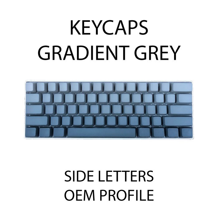 ALCHA KEYCAPS GRADIENT GREY PBT DOUBLE SHOT SIDE LETTERS