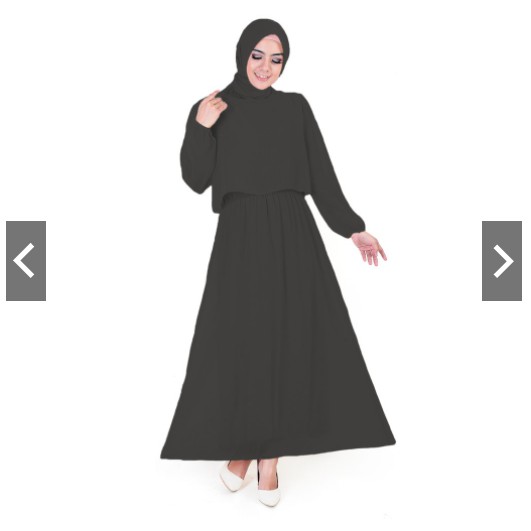 Fifi Fashion Long Dress Tangan Panjang Wanita Muslim Model terbaru -Laras