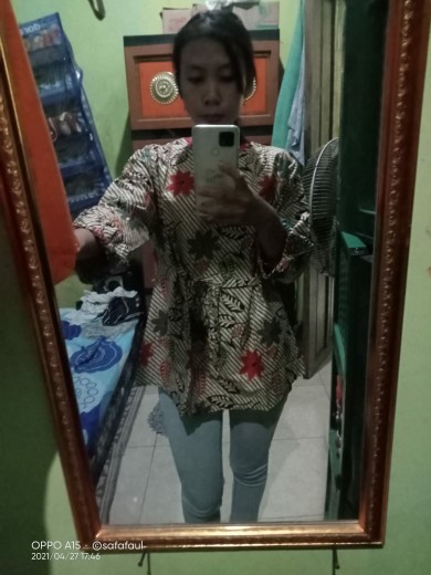 Batik Wanita Atasan Blouse Lengan Balon  S-m-l-xl-xxl-3l-4l-5l