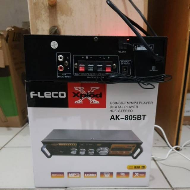 COD Power Amplifier FLECO AK-805BT Bluetooth Stereo Ampli USB FM Radio