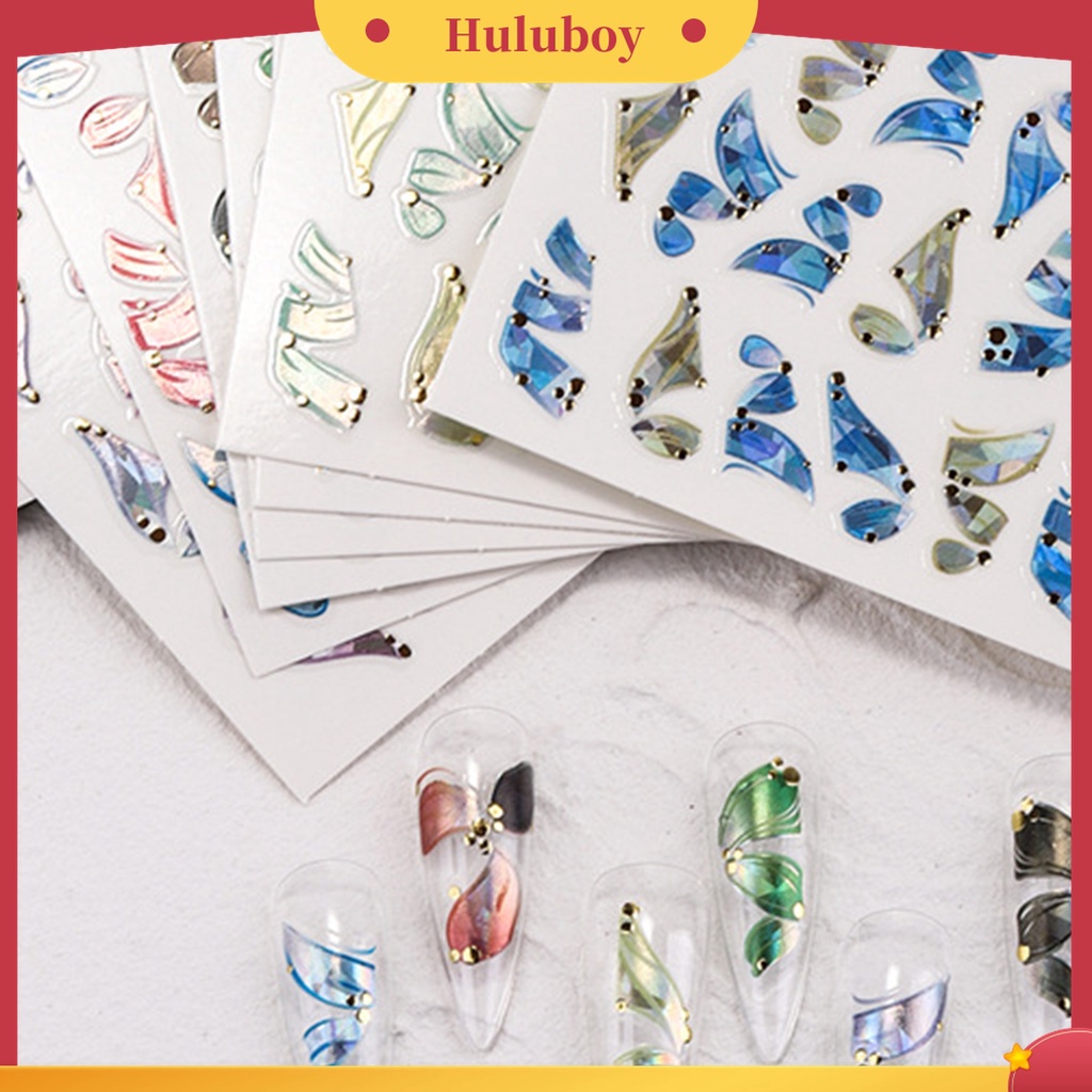 Huluboy Huluboy♡ Stiker Nail Art Desain Ballet Streamers Tanpa Lem Untuk Wanita