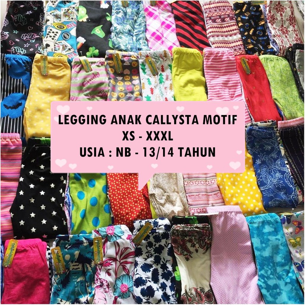 ☆BISA PILIH MOTIF☆ LEGGING ANAK CALLYSTA, Leging Anak Motif Callista, calysta, calista