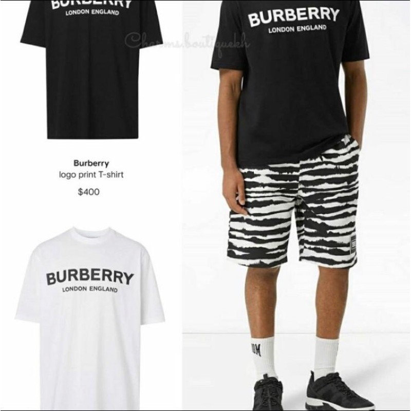 BAJU KAOS TSHIRT PRIA WANITA FASHION BRANDED LOGO BURBERRY LONDON ENGLAND SABLON