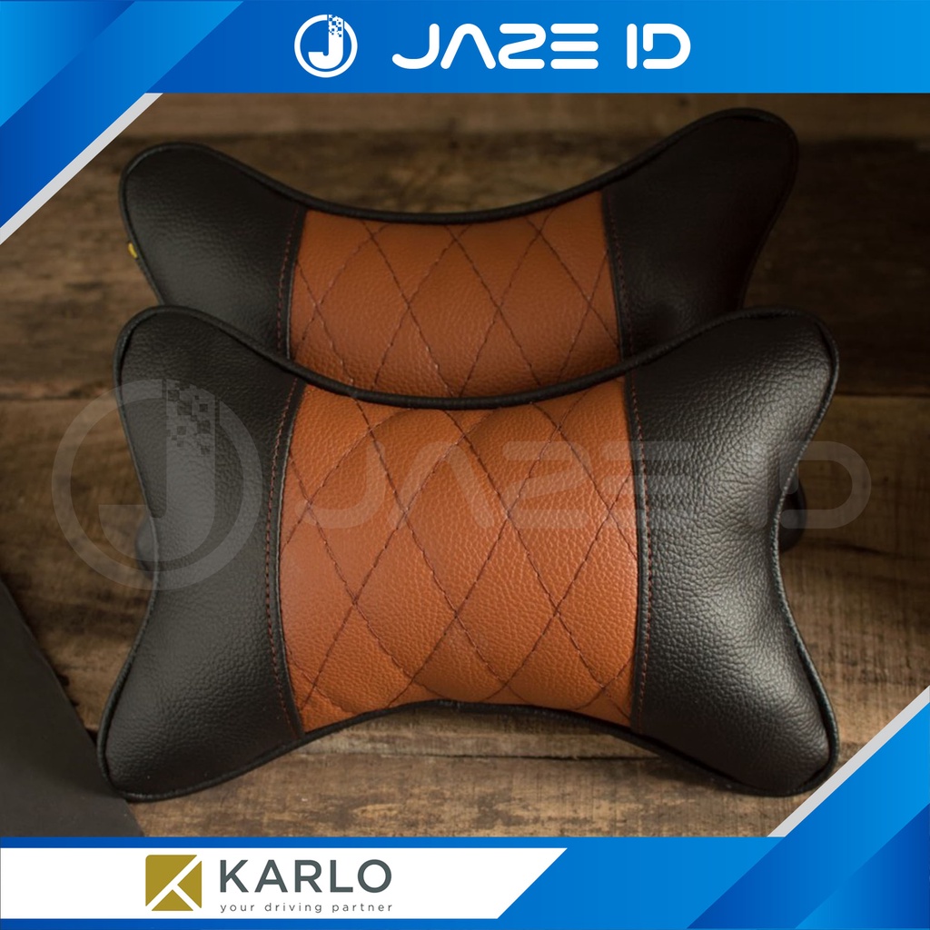 Karlo Bantal Premium Leher Kepala Mobil Classic Brown Coklat