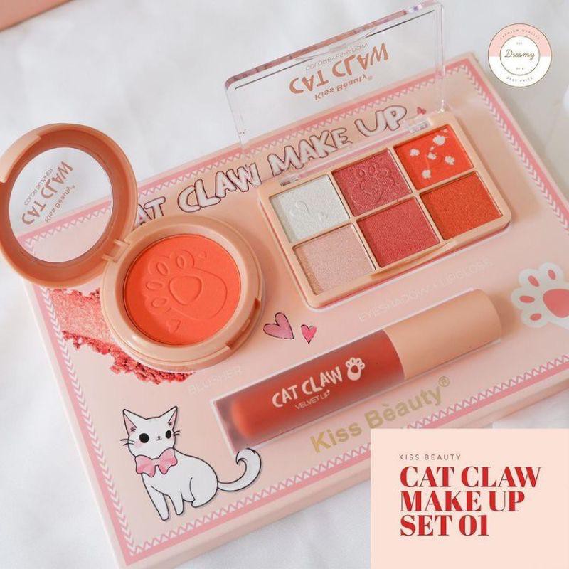 [COD] PROMO BULAN INI!!! paket lengkap kiss beauty cat claw make up 3in1