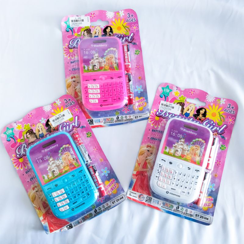 Mainan anak HP BLACKBERRY + Baterai SNI MURAH main Cewek cowok Handphone jadul jadoel unik suara edu