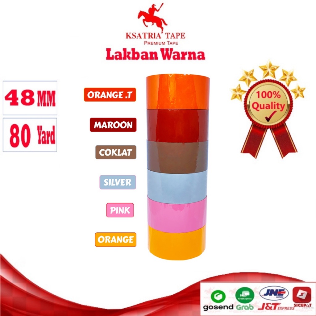 

[TERLARIS] Lakban OPP Tape / Lakban Warna Dunia Packing 80 Yard -COD