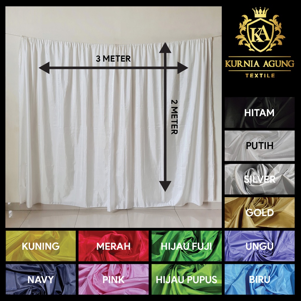 Kain Backdrop Dekorasi Polos  Premium Sudah Di Jahit Untuk Berbagai Jenis Acara Formal ataupun Non Formal dan Berbagai Jenis Ukuran