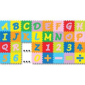Karpet Puzzle Evamat Abjad Mini / Angka dan simbol / Alas bermain Anak