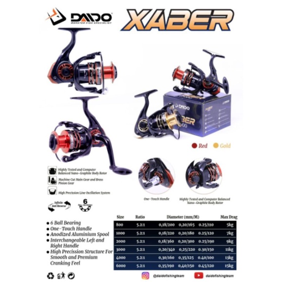 Reel Daido Xaber 800-6000
