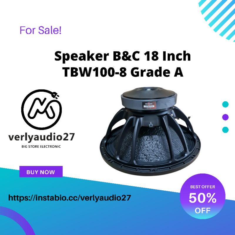 Component Speaker 18 Inch Subwoofer B&C TBW100-8 Grade A Magnet Nonjol