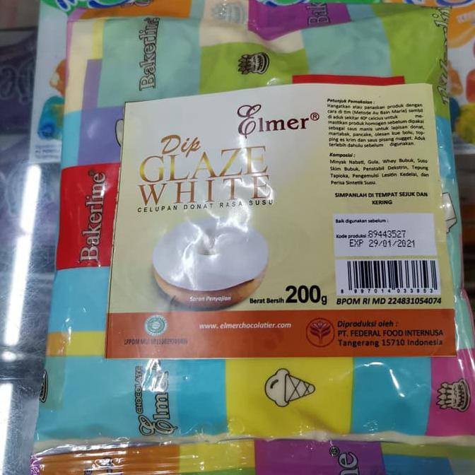 

DIP GLAZE ELMER SAUS CAIR TOPPING CELUPAN DONAT SUSU KEMASAN 200g BERMUTU Kode 693