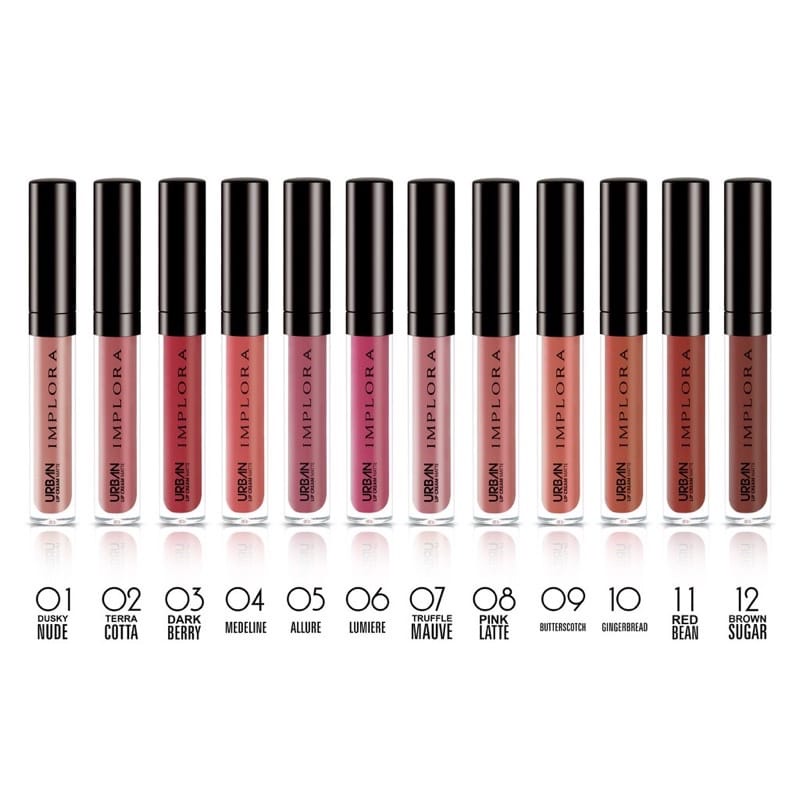 ✿ELYSABETHME✿ I♥M♥P♥L♥O♥R♥A implora cosmetic paket lip cream komplit warna nomer 1-12