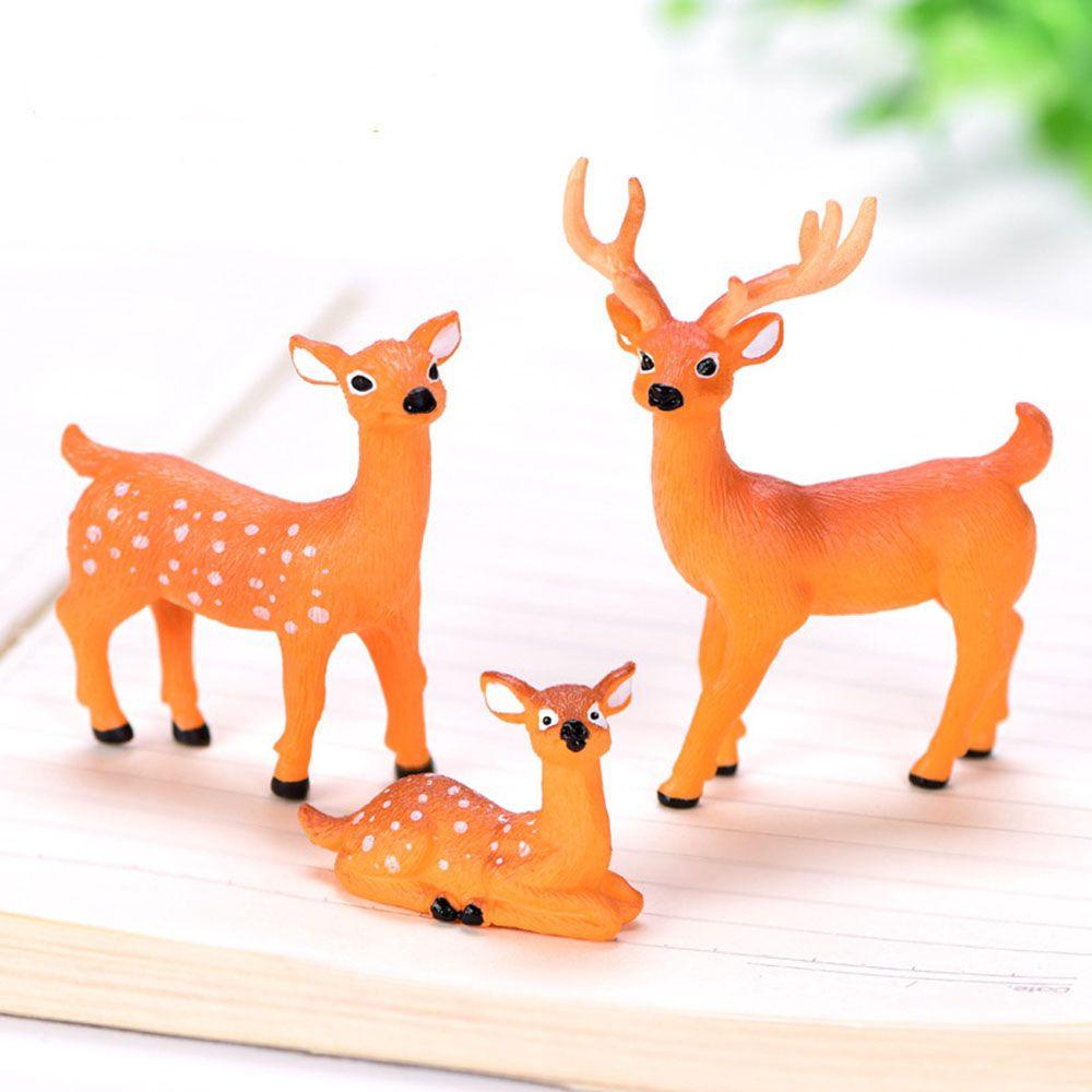 [Elegan] Sika Deer Lucu Padat Buatan Miniatur Individualitas Kreatif Simulasi Rusa Hutan