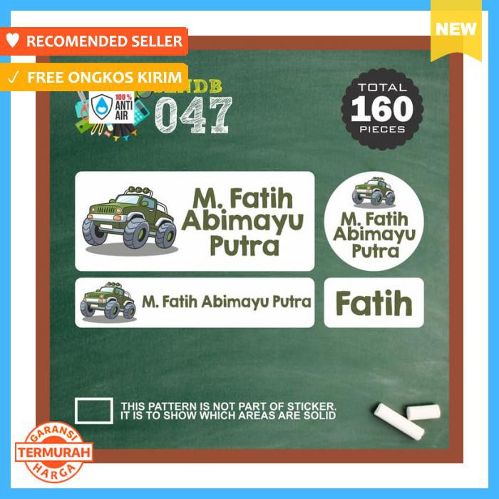 

Slndb 047 Label Nama Anak Kartun Cars Tank Cute Boy Waterproof - Pengikat & Perekat - Stiker