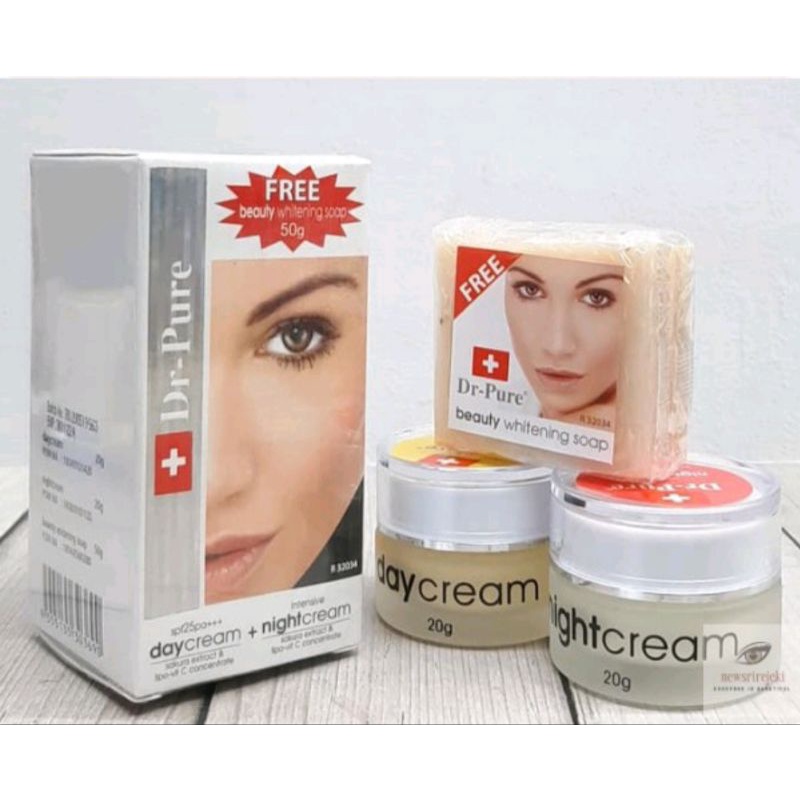 DR.PURE PAKET KRIM SIANG MALAM FREE SABUN