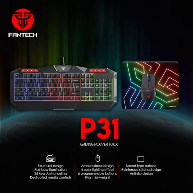 Fantech P31 Paket Gaming 3in1 Combo Keyboard Mouse Mousepad