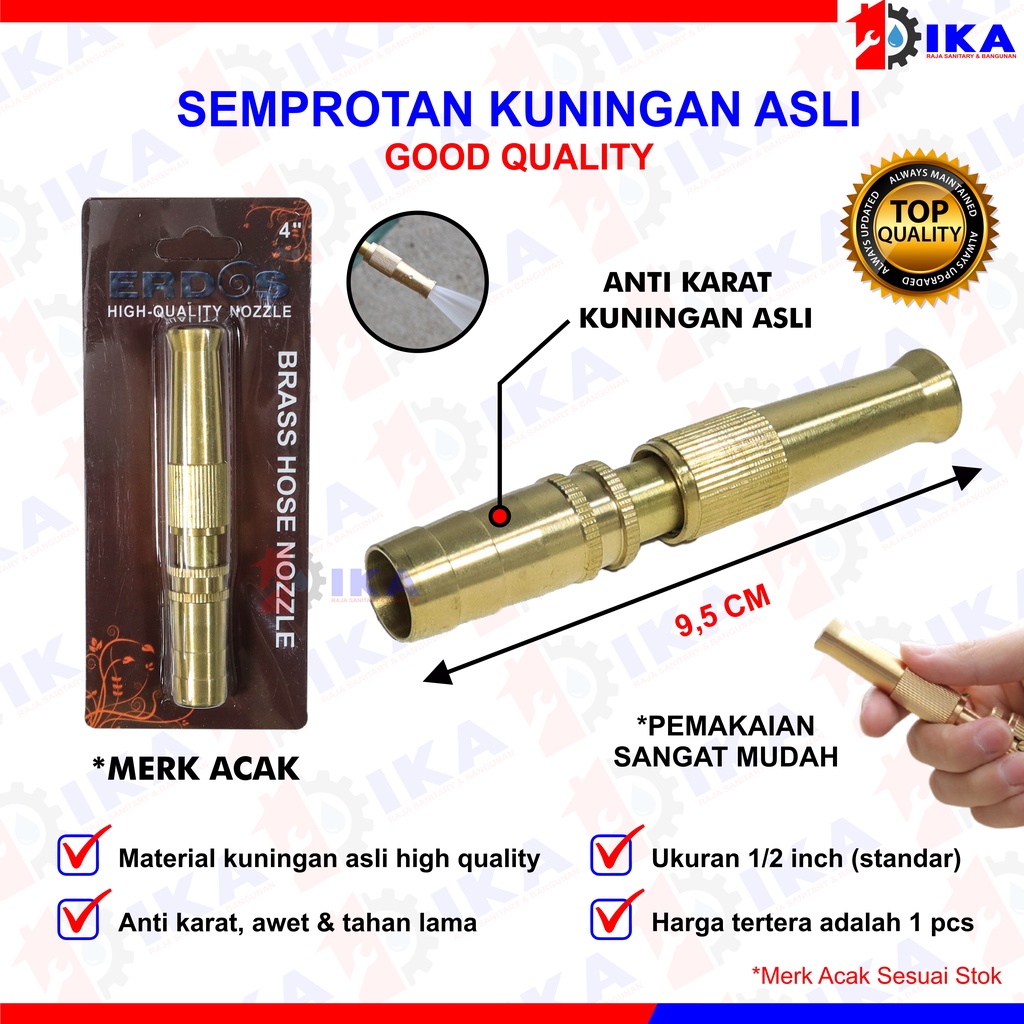 SEMPROTAN AIR CUCI MOTOR KUNINGAN HOSE NOZZLE SPRAY STEAM TAMAN MOBIL WATER JET