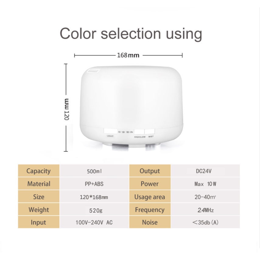 CINSEER humidifier air 500ml aromaterapi diffuser dengan remote (tidak free oil)-7