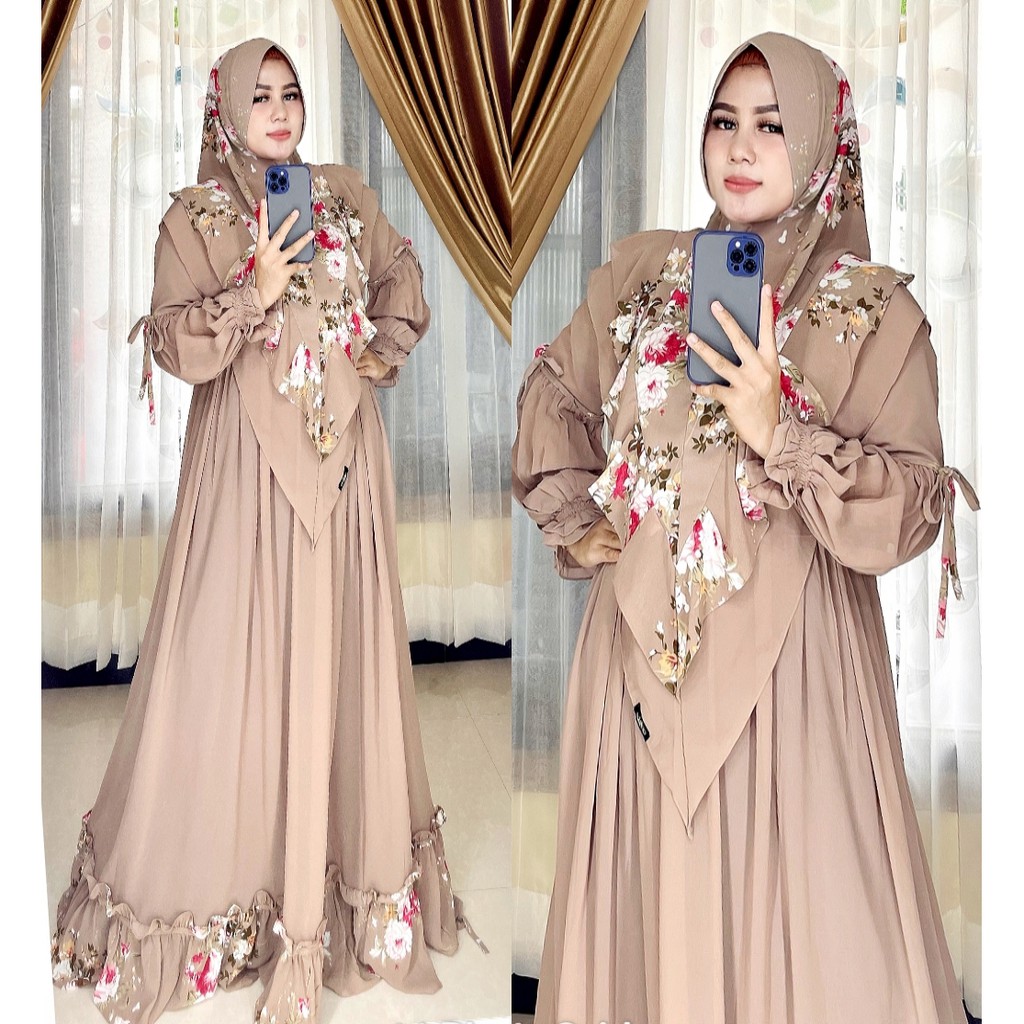 Shizuka Dress Vol. 2 by SS | Gamis Syari Branded Set Khimar Model Terbaru