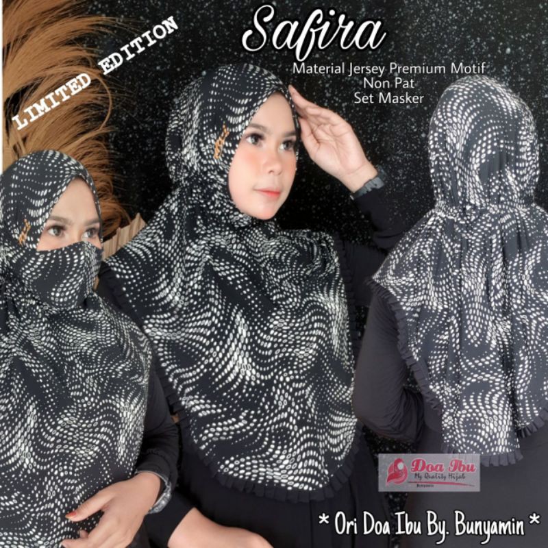 Jilbab Motif Doa Ibu / Bergo Masker DOI / Original Doa Ibu