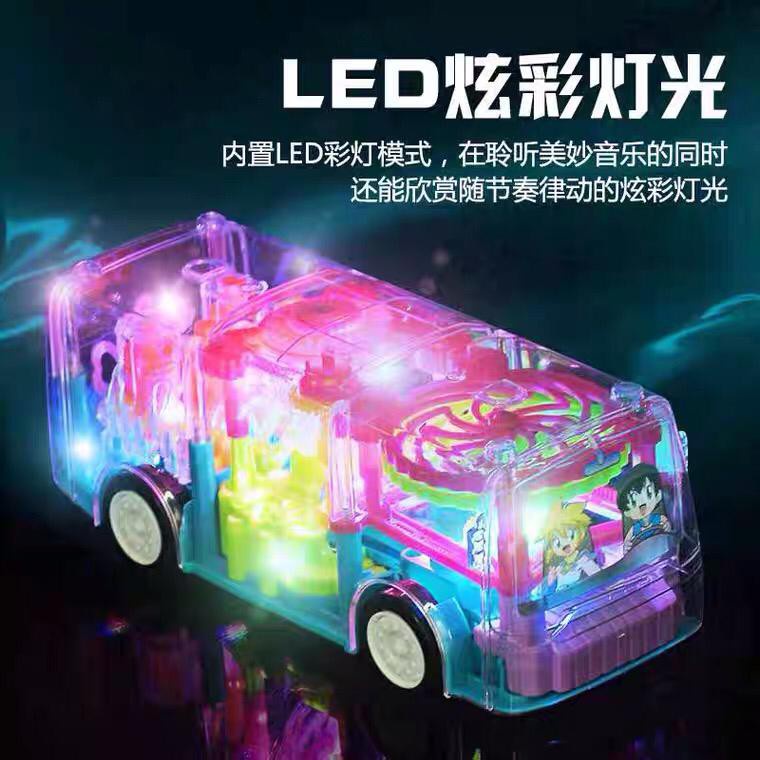 MAINAN BUS TRANSPARAN GEAR LIGHT BUS BENING MOBIL GEAR BUS