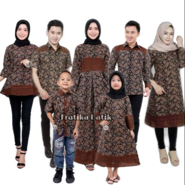 Batik Couple Keluarga Sania Ruffle Ori Ndoro Jowi Dnt