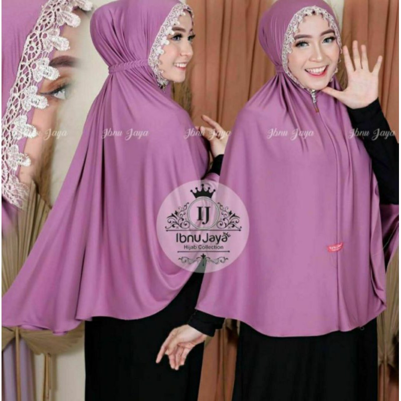 Hijab Instan nonpet Kerut Renda
