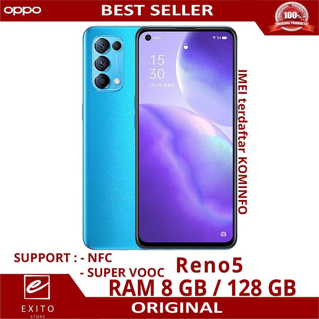 OPPO RENO 5 NFC 8/128GB Garansi Resmi | Shopee Indonesia