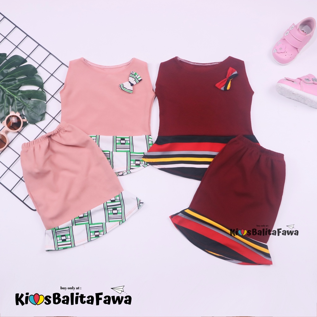 Setelan Zizi Anak uk 6-18 Bulan / Bawahan Rok Perempuan Baju Pesta Model Dress Peplum Cantik Cewek