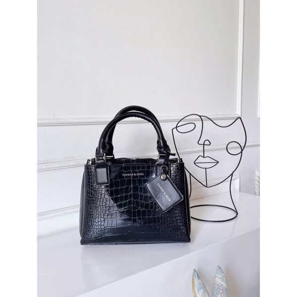 SALE CNK TAS SELEMPANG WANITA TERBARU Ck Croco Structured doubleside Handle