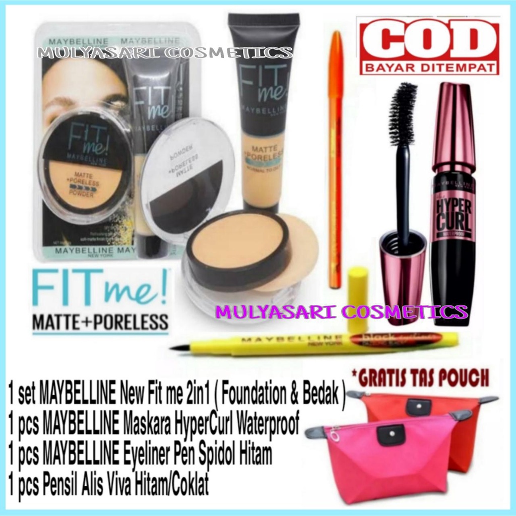 Paket Fit Me 2 In 1 [ 5 in 1 ] Maybeliin Lengkap Hemat Free Tas