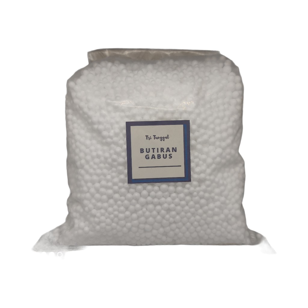 BUTIRAN GABUS 875 ML 15 gram STEROFOM Styrofoam Sterofoam Kado Butir Putih White Remah Isi Kotak Foa