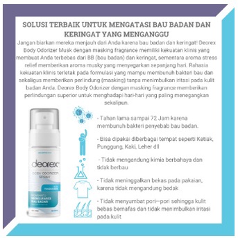 Deorex Body Odorizer Spray 60 Ml (New 2022) /Body Spray/Penghilang Bau Ketiak