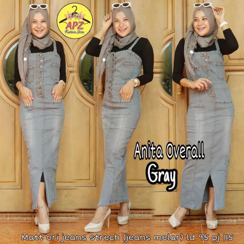 3 VARIAN WARNA!! ANITA OVERALL Matt Jeans ORI TEBAL MELAR