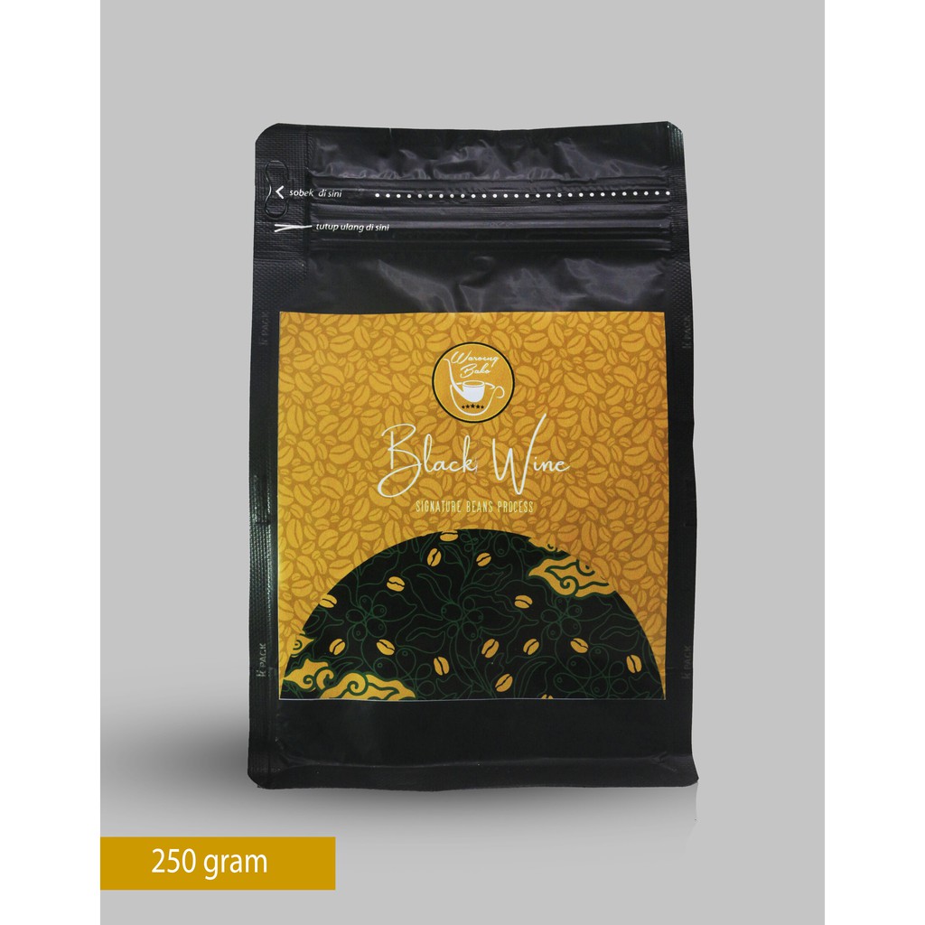 

Biji Kopi Arabika Black Wine 250 gram - Biji/Bubuk