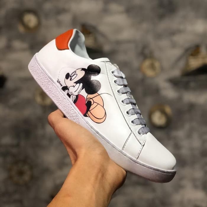 Sepatu Gucci Ace Sneakers Mickey Mouse Sport Import Original Running Terbaru