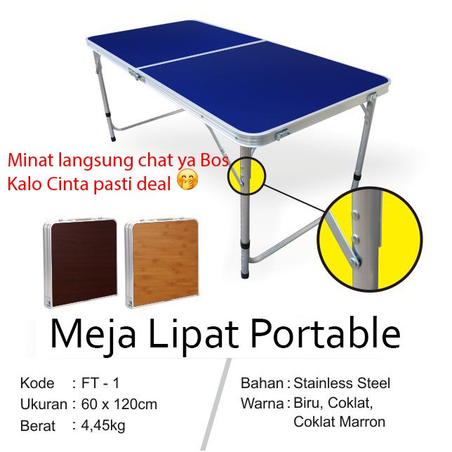 [6000gr] H503 | Meja Lipat Portable Serbaguna - Meja Lipat Koper HPL - Kode : FT 1