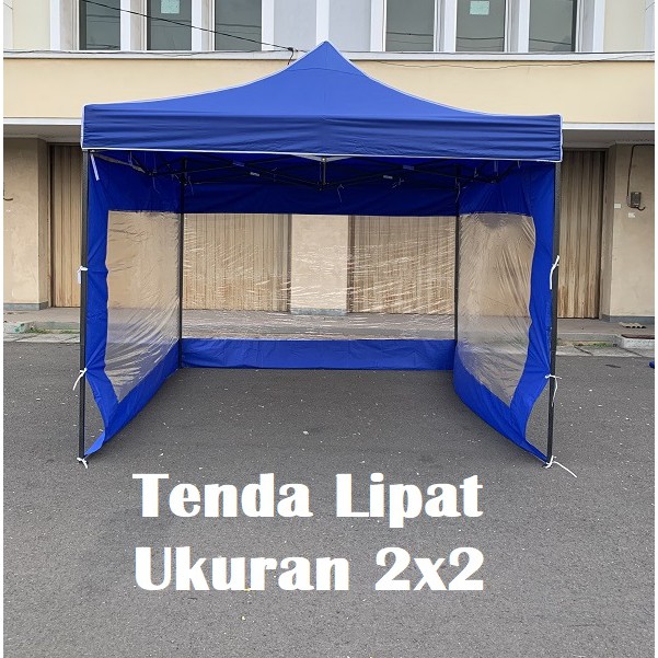 Tenda Lipat 2x2 Lengkap Dinding Mika 3 Sisi