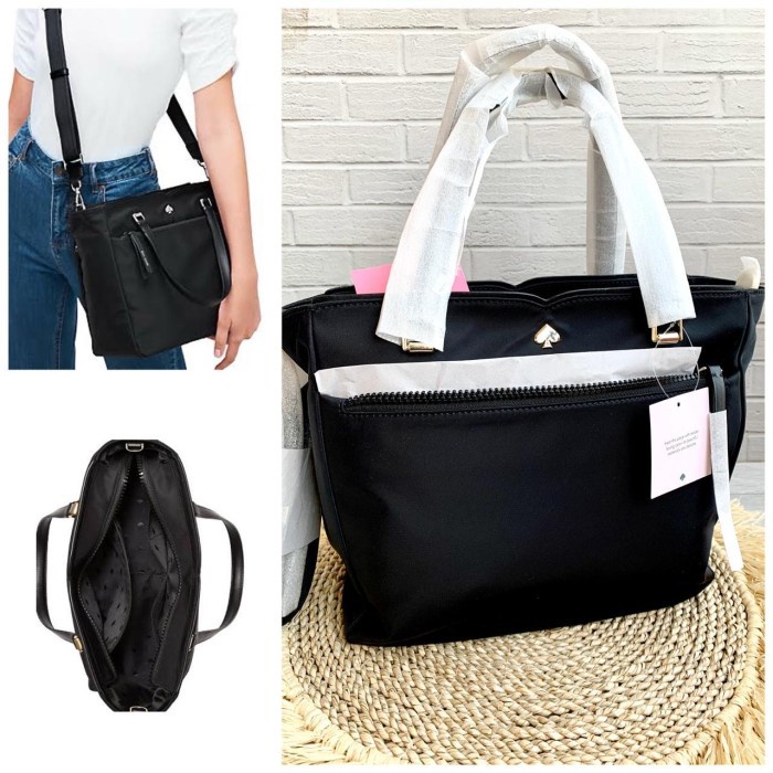 tas wanita Tas Selempang Wanita Kate Spade Jae Medium Satchel Nylon Black import termurah best selle