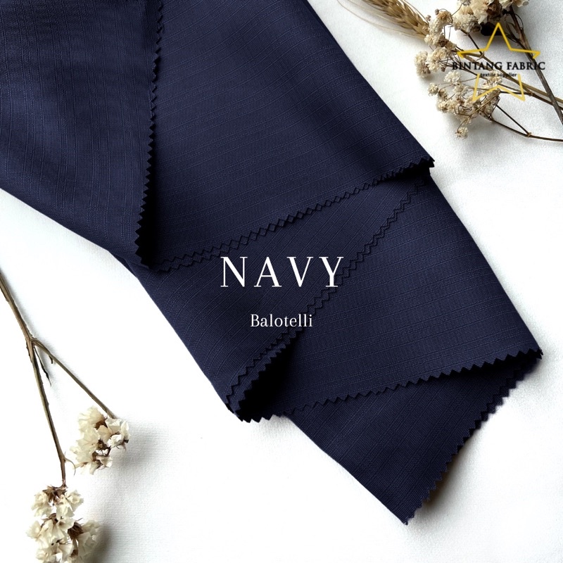 Bahan Bintang Fabric Kain Baloteli Polosan 1 meter-Navy