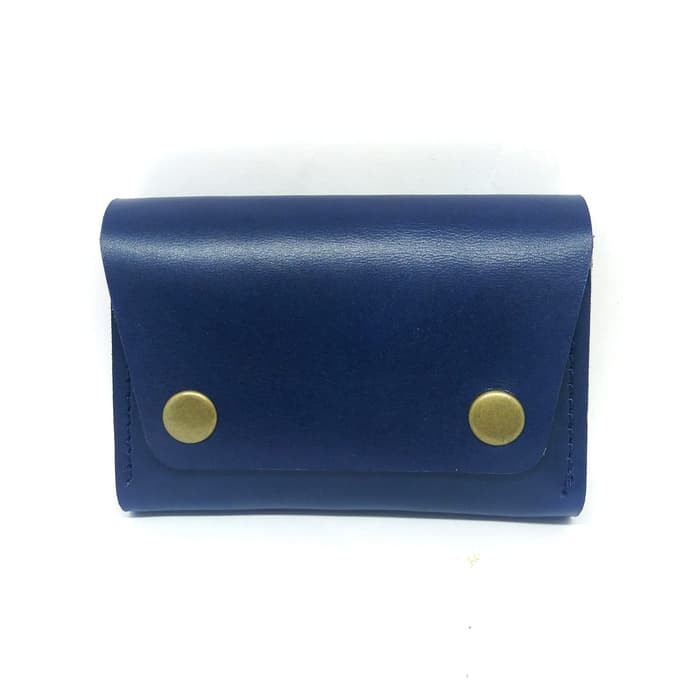 dompet kartu muat banyak model kancing 2 warna biru - PHWL318