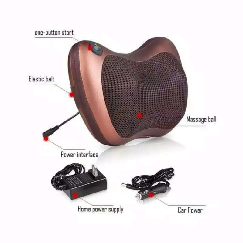 Alat Pijat Elektrik 8 Roller Bantal Pemijat Massage Pillow Heat Control Technology Otomatis Kusuk-7